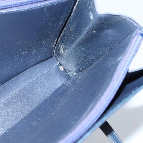 Christian Dior Hand Bag Leather Navy Gold Auth bs22492 - Picture 11 of 16